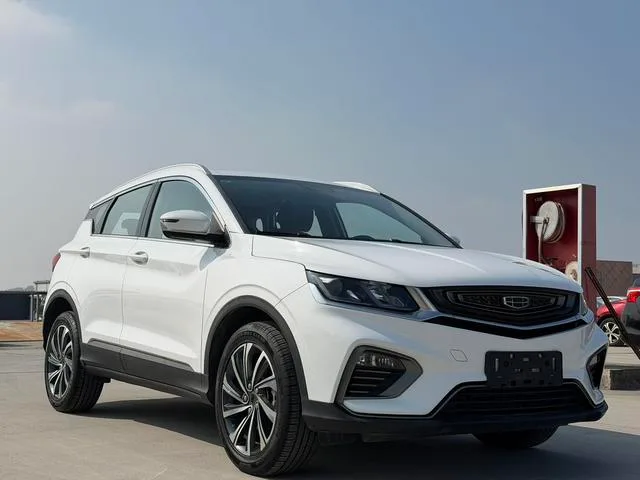 Red 2019 Geely Coolray front three-quarter view, representative used export candidate